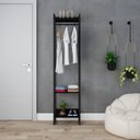 Ver imagem 1 de Estante Closet Arara Industrial 3 Prateleiras 187x45cm Dynamica Preto/Ônix