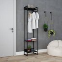Ver imagem 5 de Estante Closet Arara Industrial 3 Prateleiras 187x45cm Dynamica Preto/Ônix