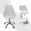 Ver imagem 7 de Cadeira Office Base Cromada com Rodízio Giratória Saarinen Branco 1
