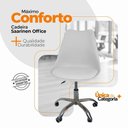 Ver imagem 4 de Cadeira Office Base Cromada com Rodízio Giratória Saarinen Branco 1