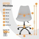 Ver imagem 5 de Cadeira Office Base Cromada com Rodízio Giratória Saarinen Branco 1