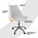 Ver imagem 6 de Cadeira Office Base Cromada com Rodízio Giratória Saarinen Branco 1