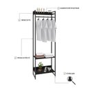 Ver imagem 5 de Estante Closet Arara Industrial 3 Prateleiras 187x60cm Dynamica Yescasa Preto/Ônix