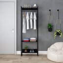 Ver imagem 1 de Estante Closet Arara Industrial 3 Prateleiras 187x60cm Dynamica Yescasa Preto/Ônix