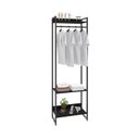 Ver imagem 2 de Estante Closet Arara Industrial 3 Prateleiras 187x60cm Dynamica Yescasa Preto/Ônix
