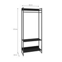 Ver imagem 4 de Estante Closet Arara Industrial 3 Prateleiras 187x80cm Dynamica Yescasa Preto/Ônix