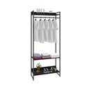 Ver imagem 2 de Estante Closet Arara Industrial 3 Prateleiras 187x80cm Dynamica Yescasa Preto/Ônix