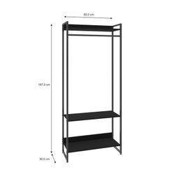 Estante Closet Arara Industrial 3 Prateleiras 187x80cm Dynamica Yescasa  - 4