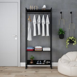 Estante Closet Arara Industrial 3 Prateleiras 187x80cm Dynamica Yescasa 