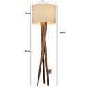 Ver imagem 2 de Luminaria Abajur de Chão Decor com Cupula e Pes de Madeira:palha