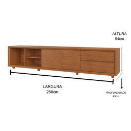 Rack para Tv 75" 2 Portas e 2 Gavetas Premium Naturalle - 2