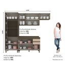Ver imagem 3 de Cozinha Compacta Modulada 4 Peças 2 Fornos com Tampo 100% MDF Connect Marrom/Bege