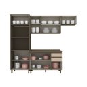 Ver imagem 4 de Cozinha Compacta Modulada 4 Peças 2 Fornos com Tampo 100% MDF Connect Marrom/Bege