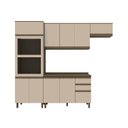 Ver imagem 2 de Cozinha Compacta Modulada 4 Peças 2 Fornos com Tampo 100% MDF Connect Marrom/Bege