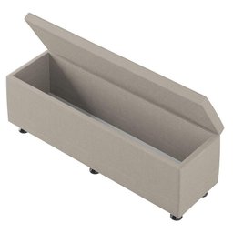 Baú Sapateira Estofada Casal 140 Cm Marte Linho Skybox Bege - 4