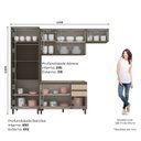 Ver imagem 3 de Cozinha Compacta Modulada 4 Peças 2 Fornos 100% MDF Connect Marrom/Bege