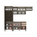 Ver imagem 4 de Cozinha Compacta Modulada 4 Peças 2 Fornos 100% MDF Connect Marrom/Bege