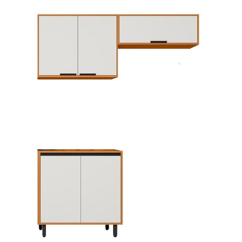 Armário Multiuso Ravena 5 Portas 3 Módulos - Freijó Uv/off Acetindo Poliman