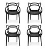 Cadeira Preta Allegra para Cozinha Mesa Jantar Area Gourmet:kit 04 Unidades - 1