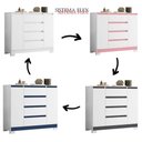 Ver imagem 5 de Guarda Roupa Casal Doble 8 Portas de Bater com Cômoda e Sapateira 4 Gavetas MDP Branco Flex