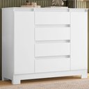 Ver mais imagens de Guarda Roupa Casal Doble 8 Portas de Bater com Cômoda e Sapateira 4 Gavetas MDP Branco Flex