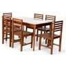 Conjunto Mesa de Jantar Camile 135x80 Cm e 6 Cadeiras Assento Mdf – Madeira Maciça - 1