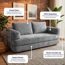 Ver imagem 3 de Sofá Cama Smartbox 1,88m Airpress Xpandtech D33 Tecido Velourê Cinza Claro Cama Inbox