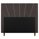 Ver imagem 3 de Cabeceira Cama Box Casal Dallas 140cm Veludo Marrom - Abmaza