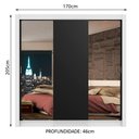 Ver imagem 4 de Guarda-roupa Casal Madesa Lyon 3 Portas de Correr com Espelhos 2 Gavetas