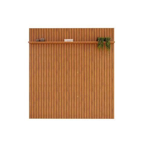 Painel Ripado para TV até 75 Polegadas MDF 223CMX240CM 1 Prateleira Trento Marrom