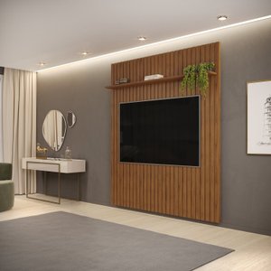 Painel para TV até 65 Polegadas Ripado 240x183cm Trento