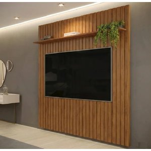 Painel para TV até 65 Polegadas Ripado 240x183cm Trento