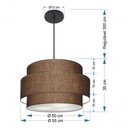 Ver mais imagens de Lustre para Sala de Jantar Vivare Md-4395 Cúpula em Tecido 55cm Café 127/220v