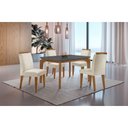 Ver imagem 1 de Sala de Jantar Mesa Liz 120cm Mdf Canto Reto e 4 Cadeiras Athenas Moderna