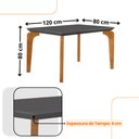 Ver imagem 3 de Sala de Jantar Mesa Liz 120cm Mdf Canto Reto e 4 Cadeiras Athenas Moderna