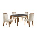 Ver imagem 2 de Sala de Jantar Mesa Liz 120cm Mdf Canto Reto e 4 Cadeiras Athenas Moderna