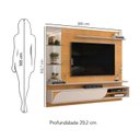 Ver imagem 4 de Painel para TV até 60 Polegadas 180CMX152,7cm 1 Porta Basculante Curva e Espelho com 2 Prateleiras Vidro Ravi Marrom