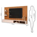 Ver mais imagens de Painel para TV até 60 Polegadas MDF 179CMX108CM Frisado Decorativo com Nicho 1 Porta Deslizante Friz Marrom