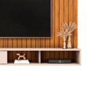 Ver imagem 7 de Painel para TV até 60 Polegadas MDF 179CMX108CM Frisado Decorativo com Nicho 1 Porta Deslizante Friz Marrom