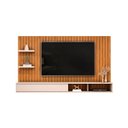 Ver imagem 4 de Painel para TV até 60 Polegadas MDF 179CMX108CM Frisado Decorativo com Nicho 1 Porta Deslizante Friz Marrom