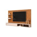 Ver imagem 3 de Painel para TV até 60 Polegadas MDF 179CMX108CM Frisado Decorativo com Nicho 1 Porta Deslizante Friz Marrom