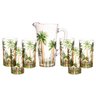 Jarra com 6 Copos Wolff Palm Tree Handpaint de Cristal - 1
