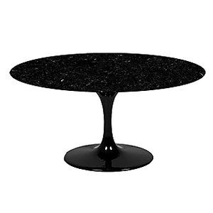 MESA SAARINEN REDONDA 1,40 BASE PRETO TAMPO PRETO