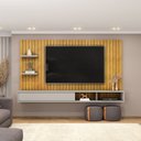 Ver imagem 1 de Painel para Tv até 60 Polegadas Frisado decorativo com Nicho 1 Porta Deslizante Friz