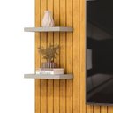Ver imagem 6 de Painel para TV até 60 Polegadas MDF 179CMX108CM Frisado Decorativo com Nicho 1 Porta Deslizante Friz Marrom