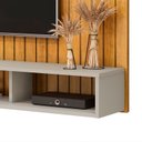 Ver mais imagens de Painel para TV até 60 Polegadas MDF 179CMX108CM Frisado Decorativo com Nicho 1 Porta Deslizante Friz Marrom