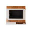 Ver imagem 3 de Painel para TV até 65 Polegadas MDF 150,5CMX139CM 1 Porta Deslizante Frisado Decorativo Tom Marrom