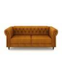 Ver imagem 7 de Conjunto de Sofá Sala de Estar Stanford Chesterfield 2 e 3 Lugares 180cm/260cm Pés Madeira Couro Mel