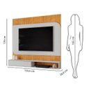 Ver imagem 4 de Painel para TV até 65 Polegadas MDF 150,5CMX139CM 1 Porta Deslizante Frisado Decorativo Tom Marrom