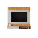 Ver imagem 3 de Painel para TV até 65 Polegadas MDF 150,5CMX139CM 1 Porta Deslizante Frisado Decorativo Tom Marrom